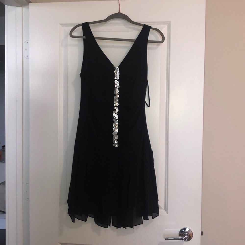 Silk designer mother of Pearl detail dress